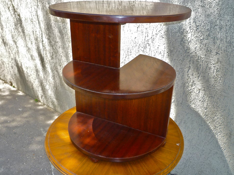 Francis Jourdain Modernist Cubist Mahogany Coffee Table For Sale 4