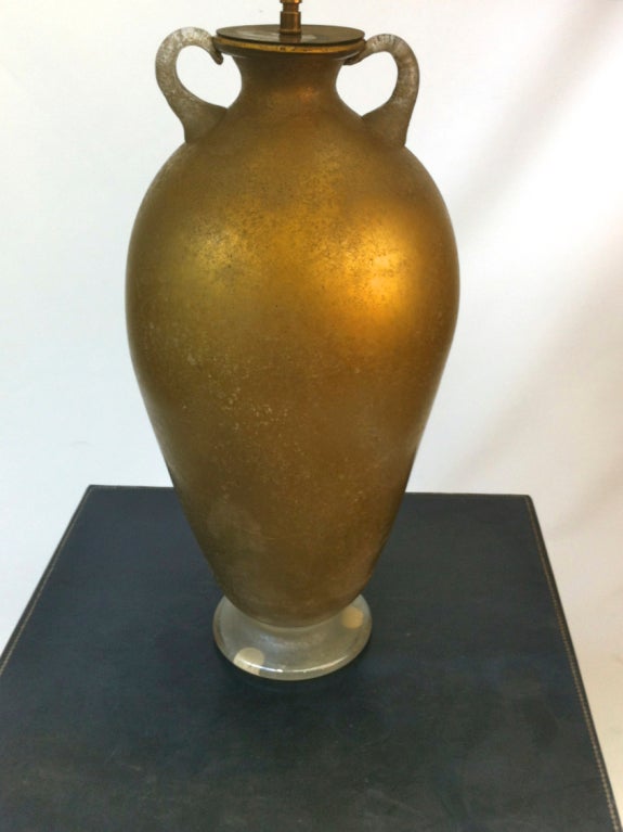 Seguso Murano Exceptional Coroso Urn Table Lamp