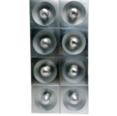 Set of height aluminium wall lights by Verner Panton
