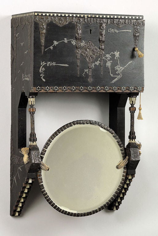 Wall Cabinet With Its Mirror By Carlo Bugatti