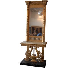 Swedish Gilt Pier Table and Mirror