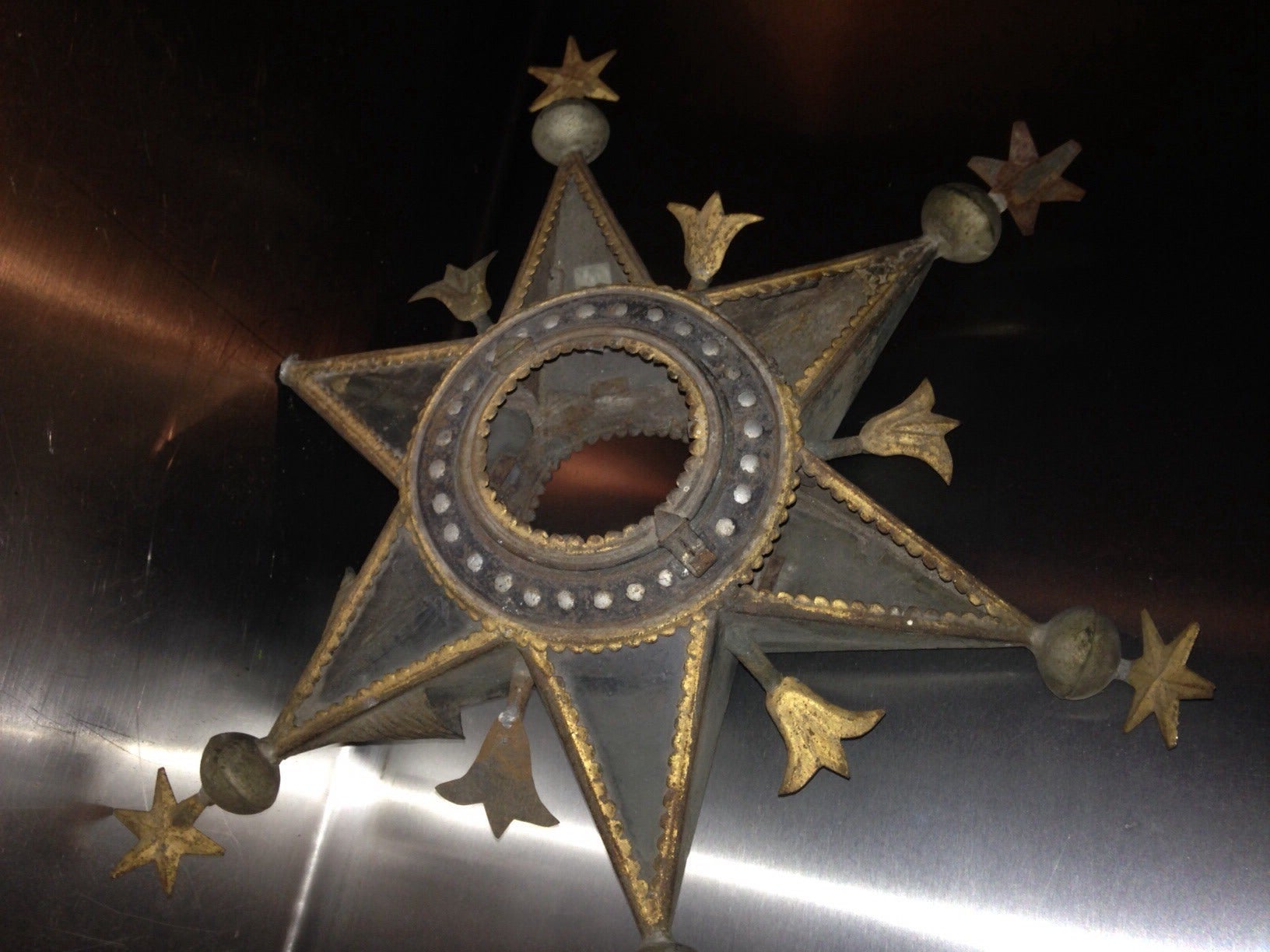 19th Century Spanish Star-Shape Religious Processional Lantern 3