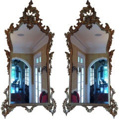 Pair Chippendale-style mirrors