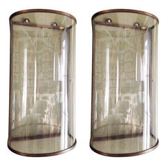 Pair of Wall Hung Hurricane Sconces