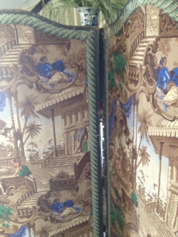 Other French Six-Panel Wallpaper Screen For Sale