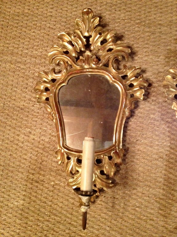 Gold Leaf and Mirror Sconces