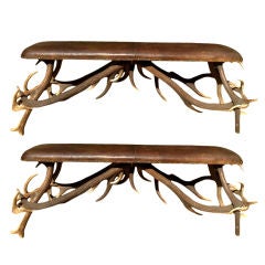 Pair Black Forest Benches