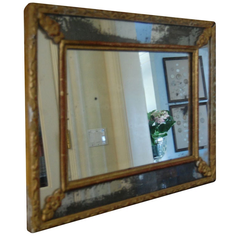French Cushion Frame Mirror For Sale