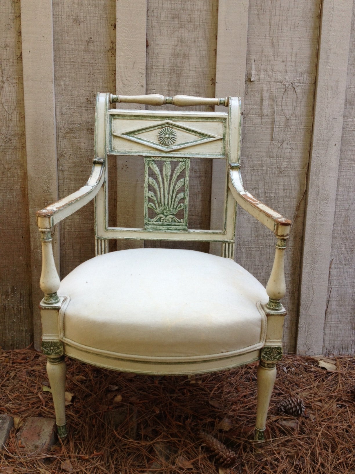 Pair of French Empire Painted Fauteuils For Sale