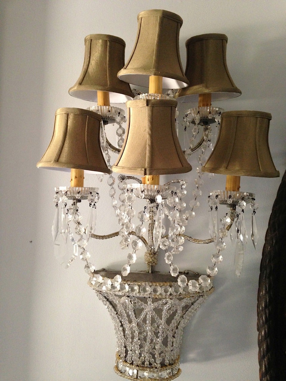 Pair of Venetian Sconces Tony Duquette Style, Hi-Glam Hollywood Regency For Sale