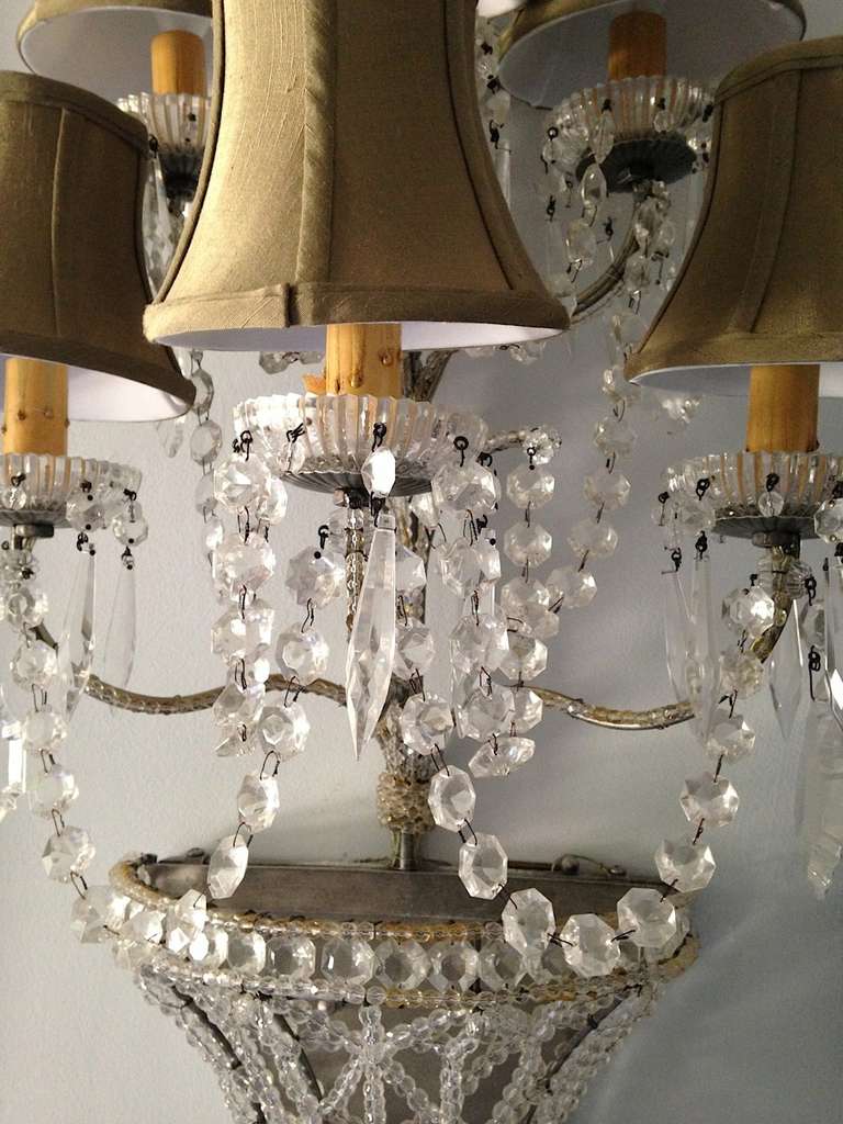 20th Century Pair of Venetian Sconces Tony Duquette Style, Hi-Glam Hollywood Regency For Sale