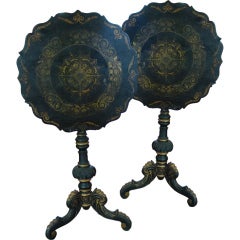 Pair of Chinoiserie Swedish Tilt-Top Tables