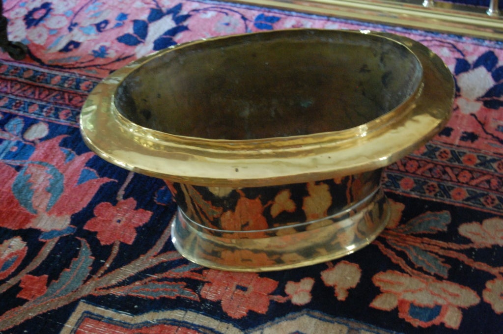 Large Oval Brass Container For Sale 1