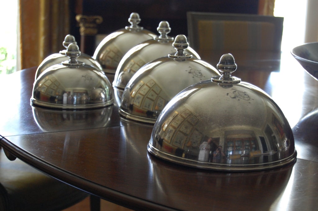 Six Silver Dish Covers