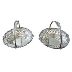 Antique Pair Sterling Fruit Baskets