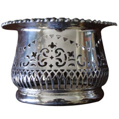 Large English Silver Wine Coaster