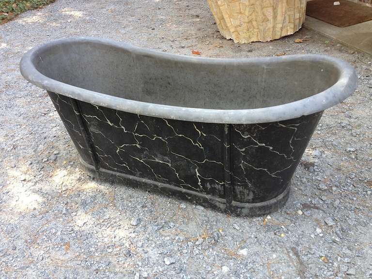 19th Century French Zinc Tub For Sale