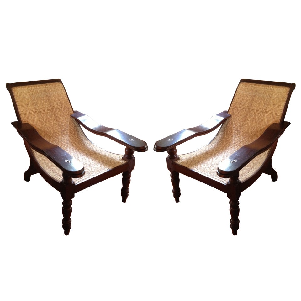 Pair Anglo-Indian Colonial Planter's Chairs