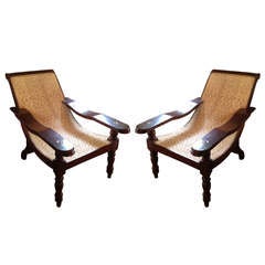 Pair Anglo-Indian Colonial Planter's Chairs