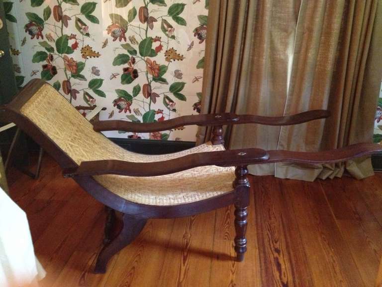 Wood Pair Anglo-Indian Colonial Planter's Chairs