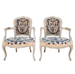 Pair of French Needlepoint Fauteuils