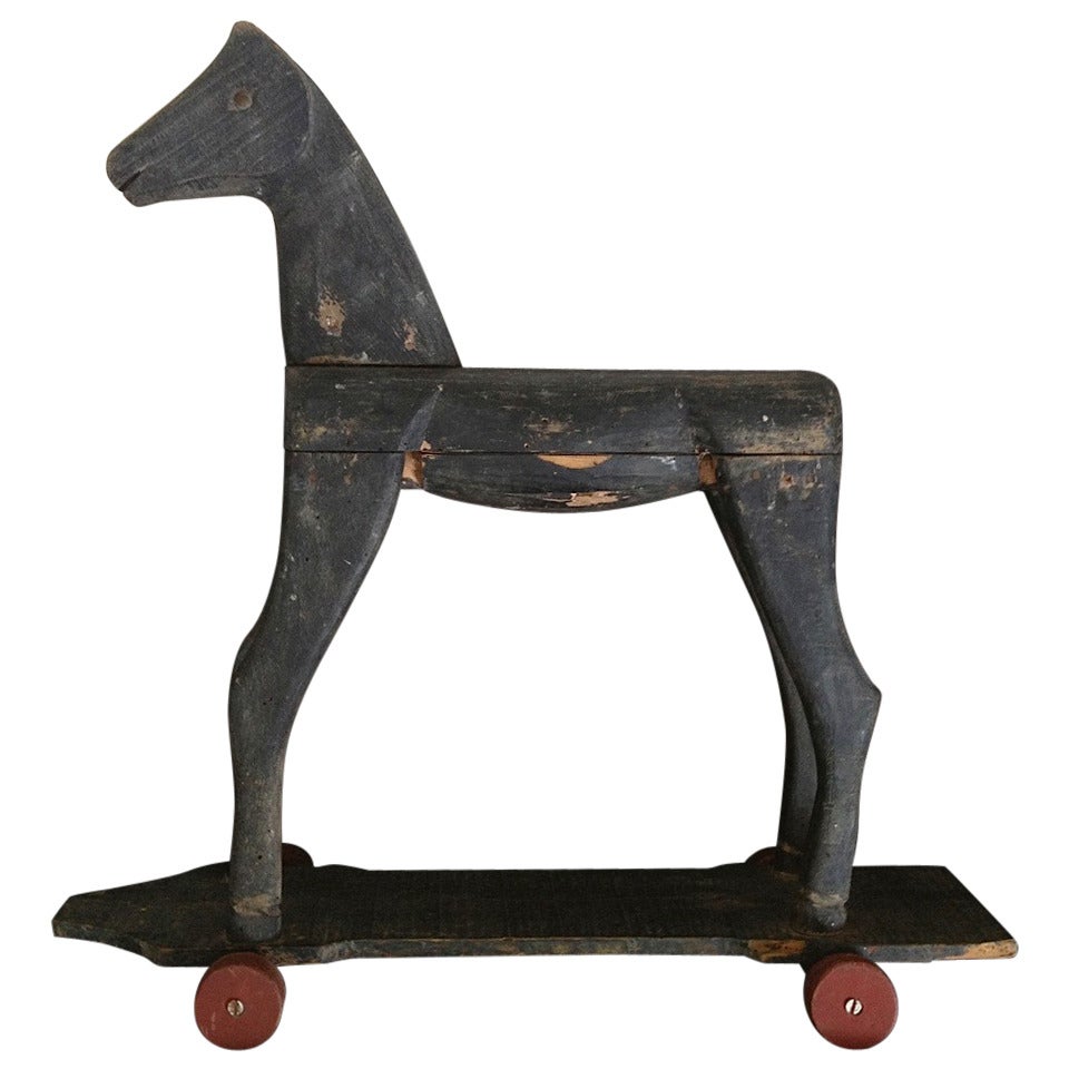 Primitive French Carved Toy Horse For Sale
