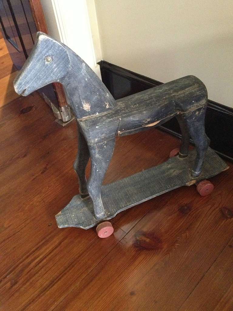 Primitive French Carved Toy Horse For Sale 1