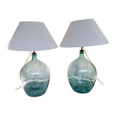 Pair of Large French Wine Bottle Lamps