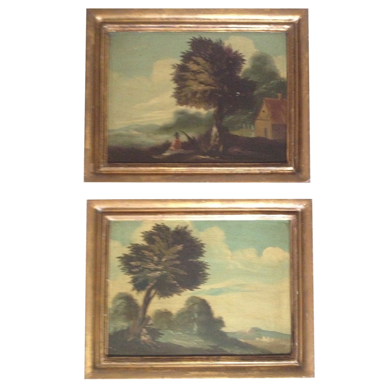 Pair of 19th Century Italian Landscapes For Sale