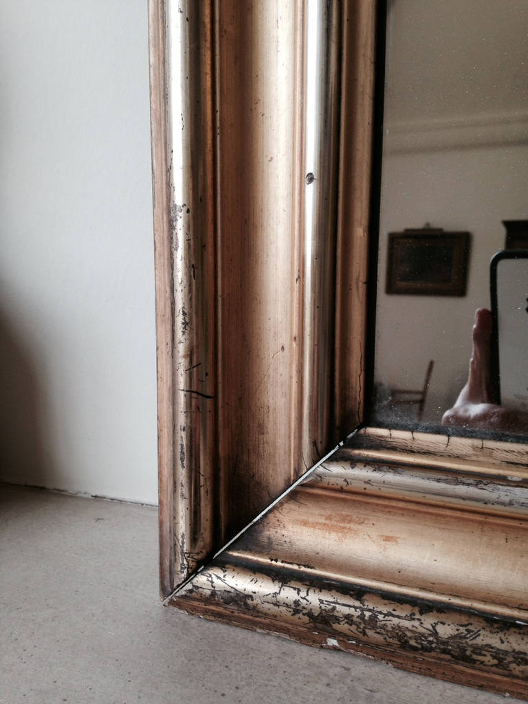 19th Century Large French Louis Philippe  Gilt Mirror