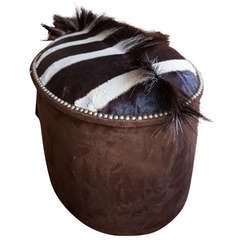 Zebra Upholstered Ottoman