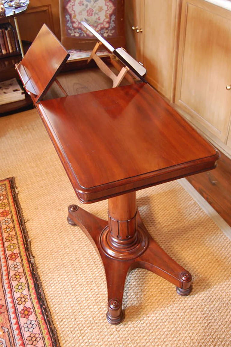 English William IV Adjustable Library/Reading Table
