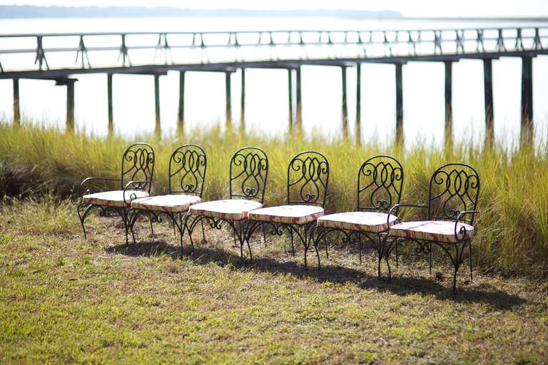 Six French Garden Chairs In Excellent Condition For Sale In Savannah, GA