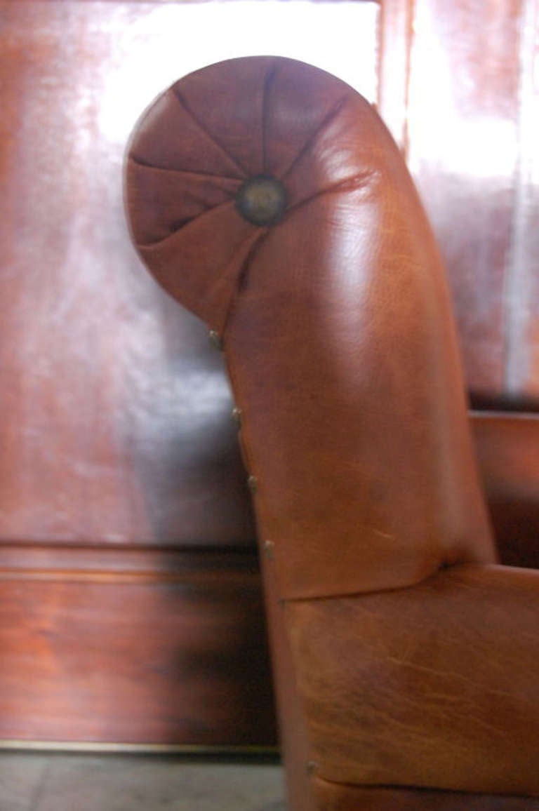 Child's Leather Club Chair In Excellent Condition For Sale In Savannah, GA