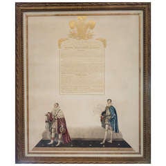 1820 English Regency George IV Coronation Ceremonial Prints Gilded, Hand-Colored
