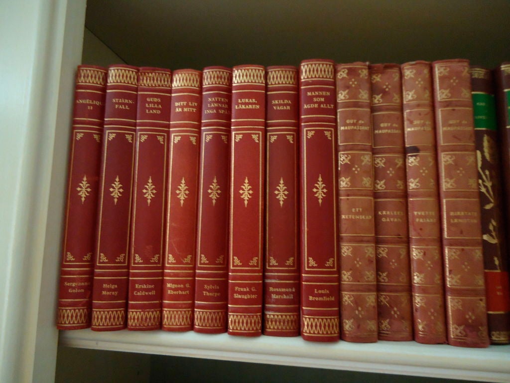 Swedish 19th Century Leather-Bound Books