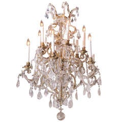 A Very Fine Genoese Gilt Iron and Rock Crystal Chandelier