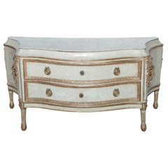 Important Italian Neoclassic Painted and Parcel-Gilt Commode