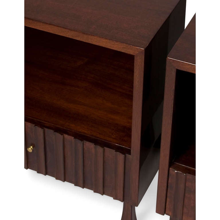 Late 20th Century Mahogany End Tables by Widdicomb, Pair