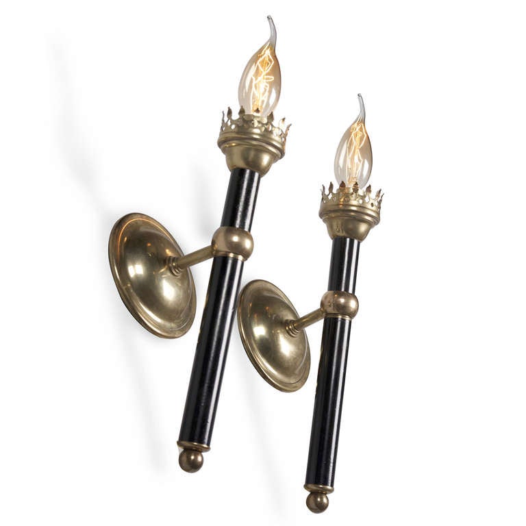 French Torch Sconces, Pair
