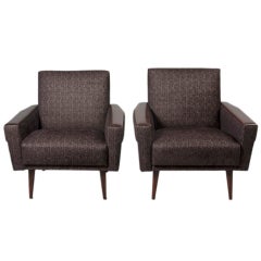 Streamline Modern Parlor Upholstered Armchairs