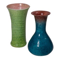 Vintage Complementary Ceramic Vases by Accolay