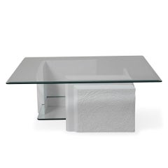 Stone and Glass Two Tier Coffee Table
