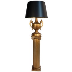 Gilt Column Floor Lamp