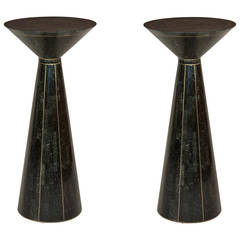 Pair of Tiled Cone Pedestals