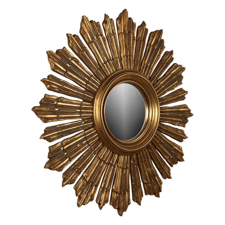 French Gilt Wood Sunburst Mirror