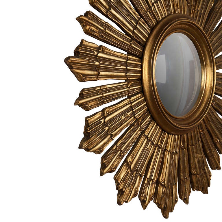Mid-20th Century Gilt Wood Sunburst Mirror