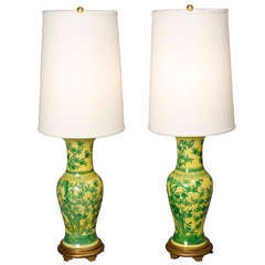 Chinese Ceramic Urn Form Table Lamps