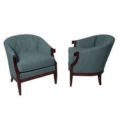 Swoop Arm Chairs, Pair