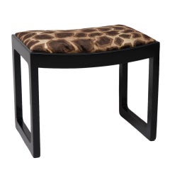 Black Lacquered Stool by Edward Wormley